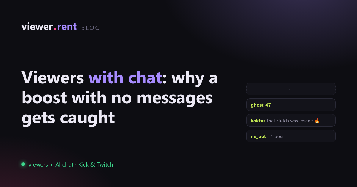 Viewer Boosts with Chat: Why a Dead Chat Kills Your Growth