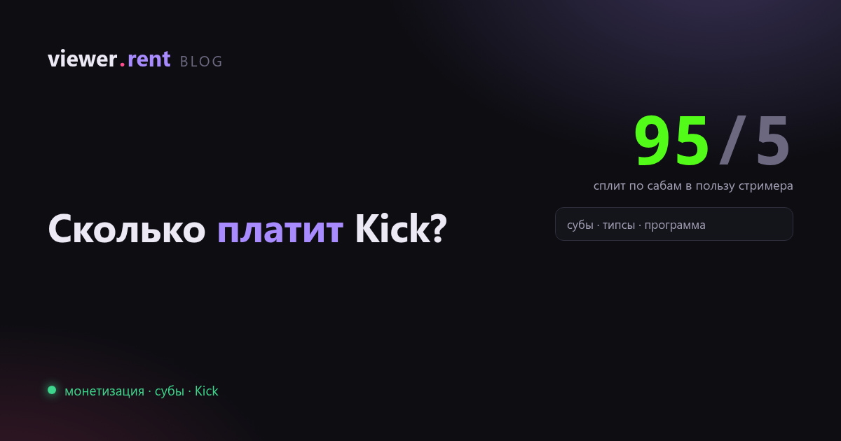 Сколько платит Kick стримерам: субы, часы и реальные цифры