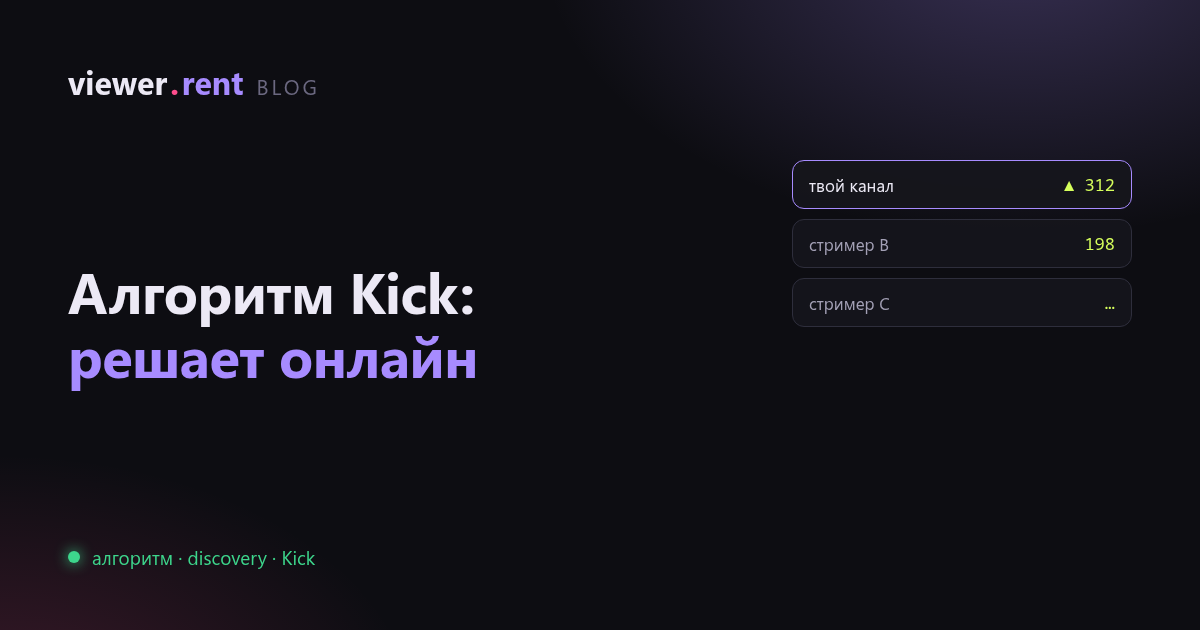 Как работает алгоритм Kick: почему всё решает онлайн