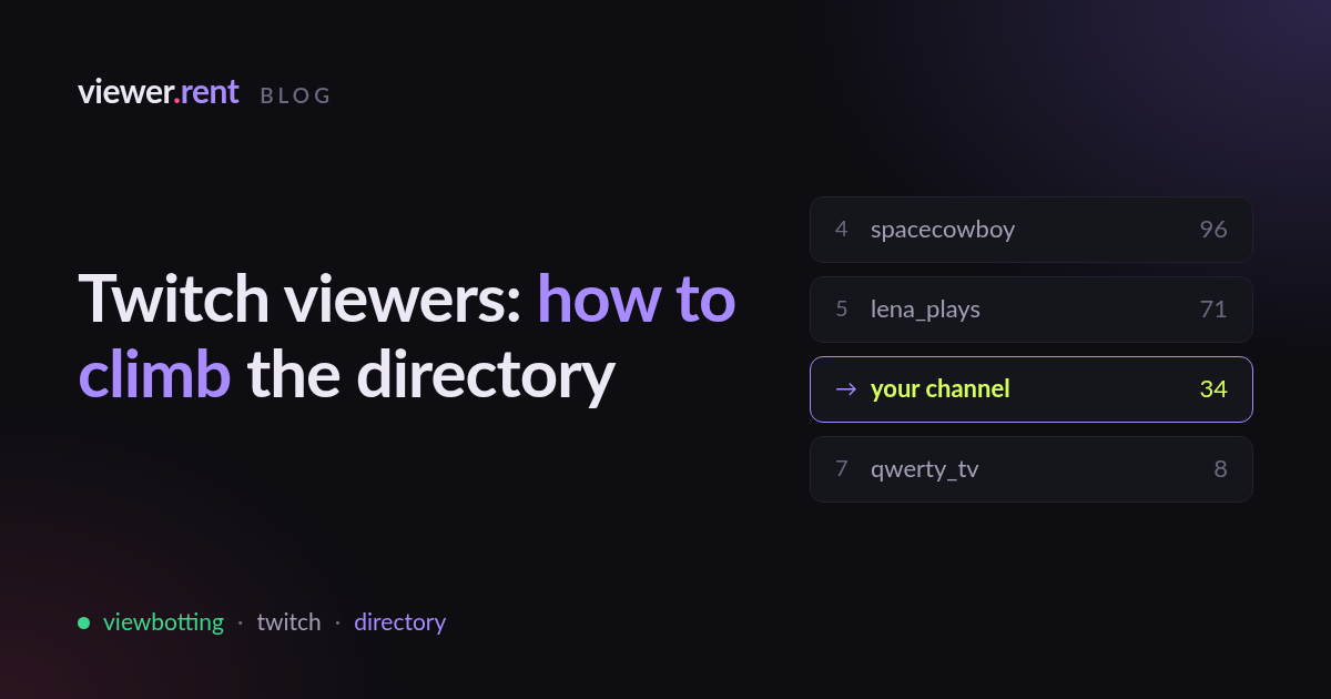 Twitch Viewer Bots: How to Boost Your CCV and Stay Visible in the Directory